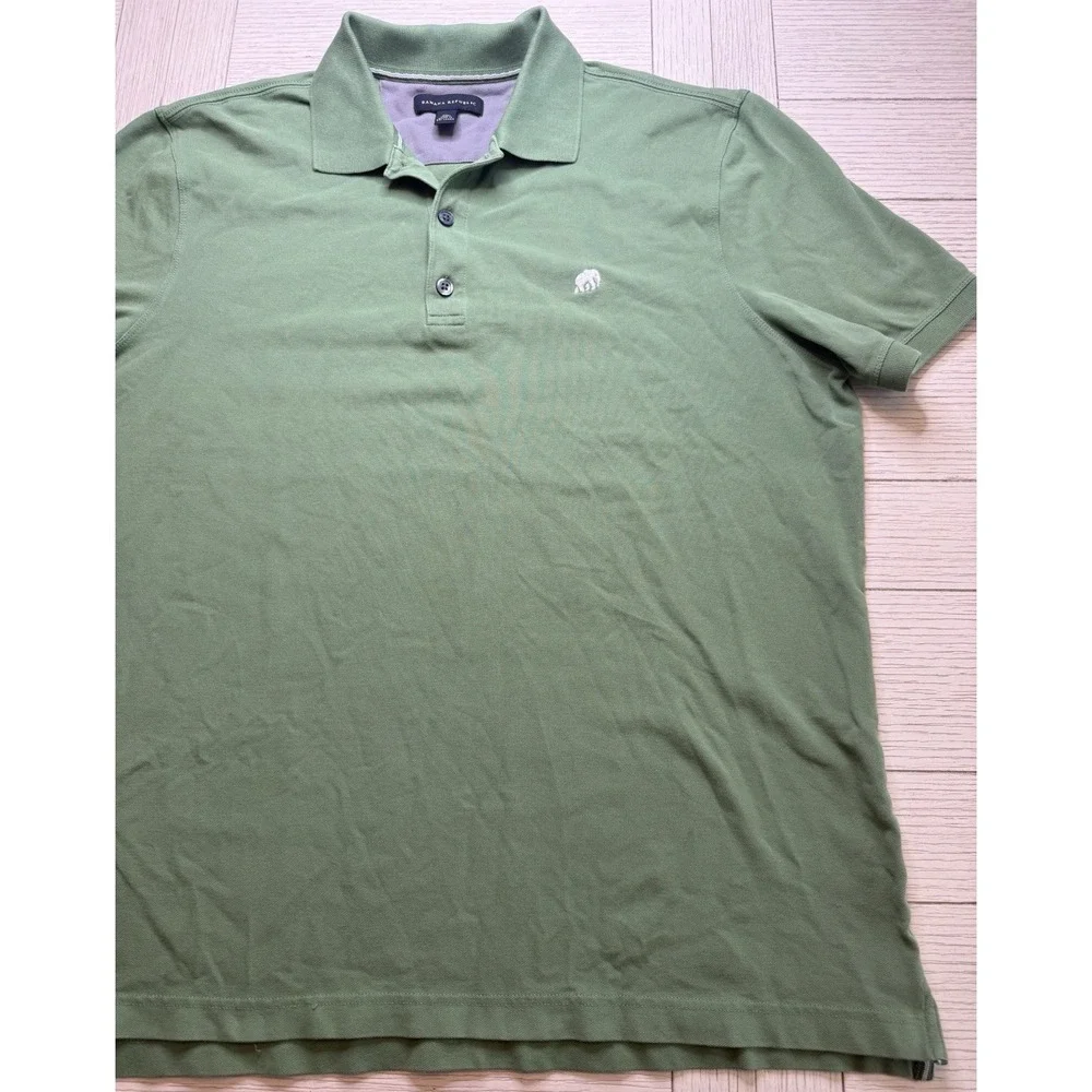 Banana Republic Mens Polo Shirt XL Short Sleeve‎ Green Cotton Classic Preppy